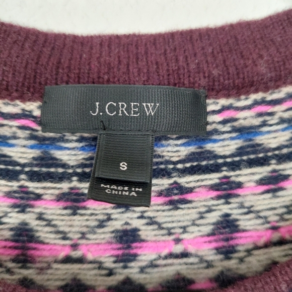 J. Crew Sequin Fair Isle Lambswool Sweater Size Small - Picture 5 of 11